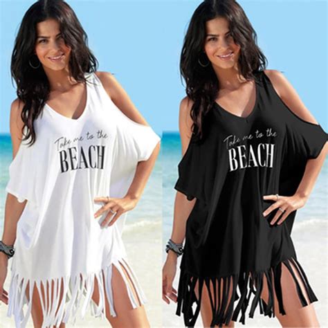 Women Large Cover Up Swimwear Sheer Beach Maxi Sarong Tassels In Dresses From Women S Clothing