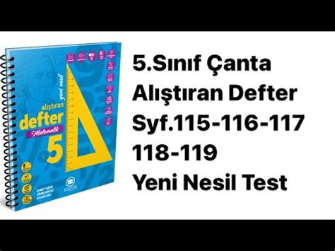 5 SINIF ÇANTA DEFTER S 115 116 117 118 119 YENİ NESİL TEST YouTube