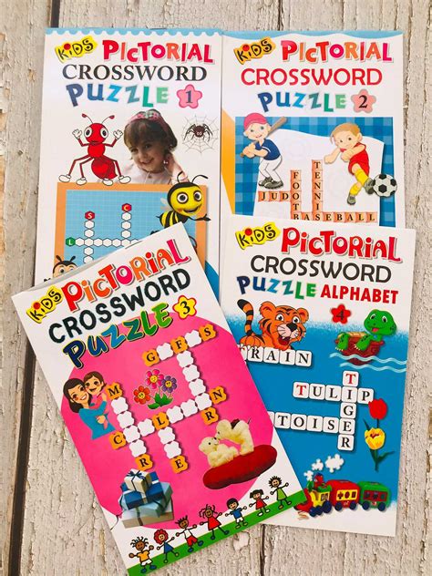 Kids Pictorial Crossword Puzzle Line Shopping