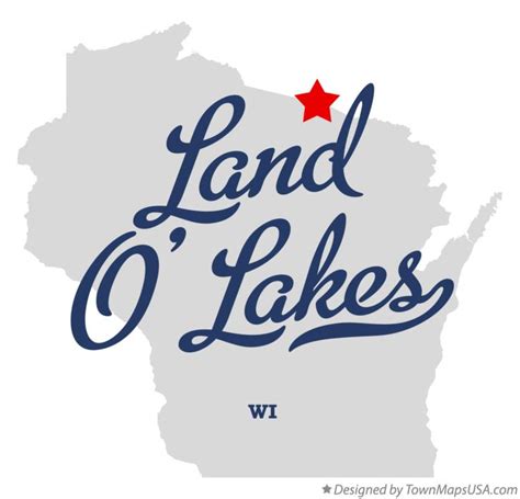 Map of Land O' Lakes, WI, Wisconsin