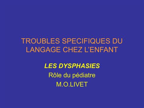 Troubles Du Langage Chez L Enfant