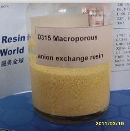 Anion Exchange Resin D315 Macroporous Acrylic Acid Series Weak Base