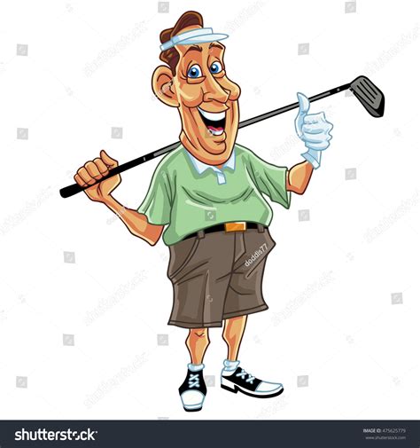 Golfer Golf Player Man Cartoon Character Stock Vector (Royalty Free ...