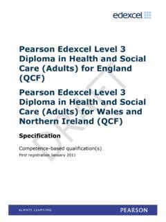 Pearson Edexcel Level 3 Diploma In Health And Social Care Pearson