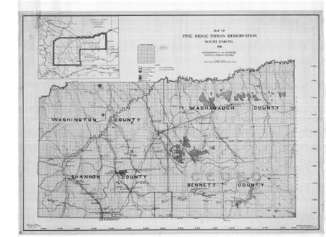 1914 Map of Pine Ridge Indian Reservation South Dakota | Woksape Tipi ...