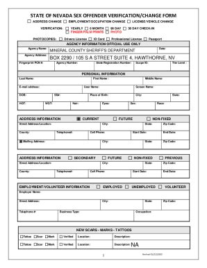 Fillable Online 2018 2023 Form NV Sex Offender Verification ChangeFill