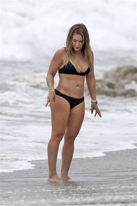 Hilary Duff In Black Bikini Beach In Malibu Celebmafia