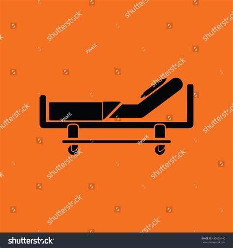 Hospital Bed Icon Orange Background Black Stock Vector Royalty Free