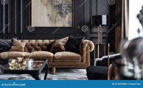 Sophisticated Poster Featuring Refined Interior Decor Layouts Stock ...