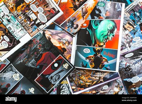 Comics book page background Stock Photo - Alamy