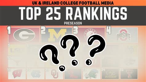 Uk Ireland Top College Football Rankings Preseason The Touchdown