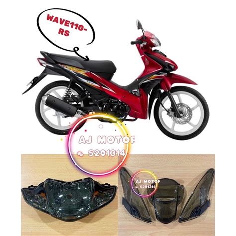 Wave110 RS HEAD LAMP ฝาครอบไฟทาย SMOKE HONDA WAVE 110 W110 เบรคโคมไฟ