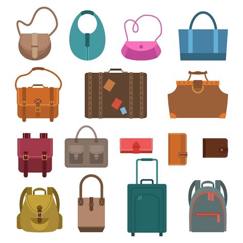 Free Vector Women Fashion And Luggage Bags Colored Icons Set Isolated