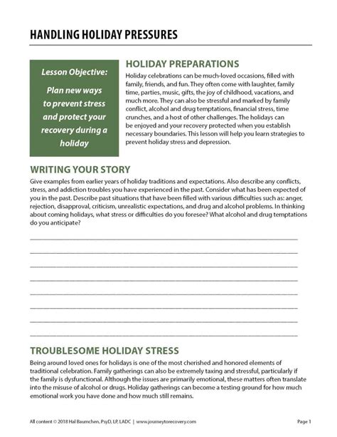 Holiday Relapse Prevention Worksheets Tutore Org Master Of Documents