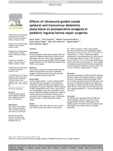 Pdf Effects Of Ultrasound Guided Caudal Epidural And Transversus