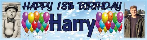 18th Birthday Party Banner 2 18th Birthday Party Banners | Personalised ...