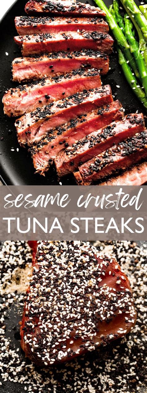 Sesame Crusted Tuna Steaks Are Marinated In A Delicious Honey And Soy