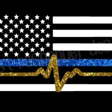 Thin Blue Yellow Line Police Dispatcher Distressed Us Flag Etsy