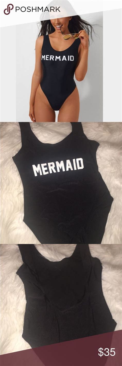 New Black Sexy Mermaid One Piece Swimsuit Cheeky One Piece Swimsuit