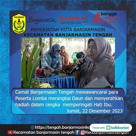 Camat Banjarmasin Tengah Mewawancarai Para Peserta Lomba Merangkai Daun