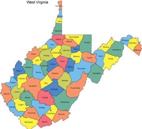 West Virginia Map with Counties