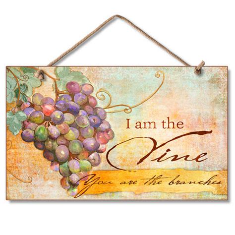 New Inspirational Grape Grapevine John 155 Bible Verse Sign Kitchen