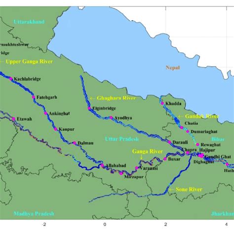 Mike 21C model of Ganga river and its tributaries Yamuna, Ghaghara ...