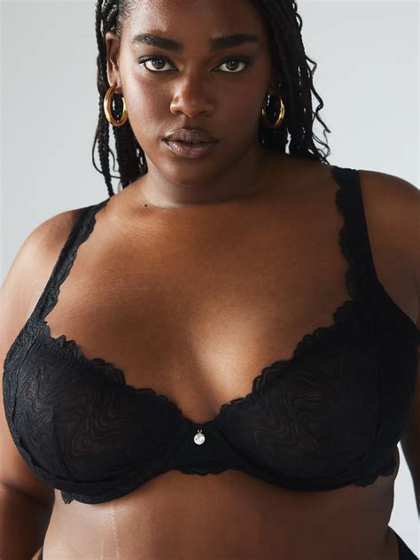 Ripple Effect Lace Unlined Plunge Bra In Black SAVAGE X FENTY