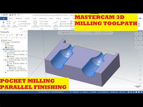 MASTERCAM TUTORIAL 3 AXIS PARALLEL TOOL PATH HINDI TUTORIAL