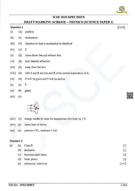 Icse Physics Specimen Paper 2025 Pdf Cisce Class 10 Physics Sample Paper Aglasem