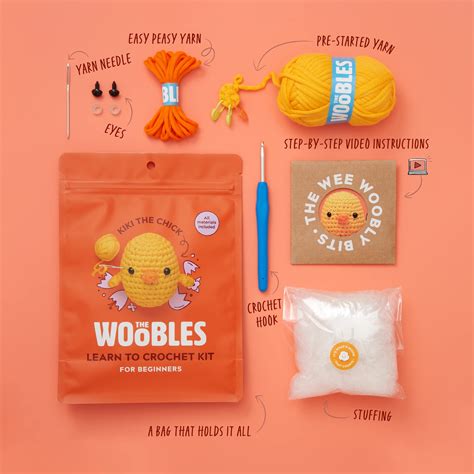 The Woobles Beginners Crochet Kit With Easy Peasy Yarn As Seen On Shark