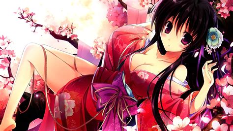 Original Characters Anime Japanese Clothes Cherry Blossom Anime Girls Manga Hd Wallpaper Rare