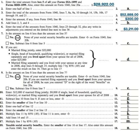 Social Security Benefits Worksheets