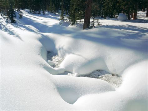 Frozen Creek In Deep Snow Image Free Stock Photo Public Domain