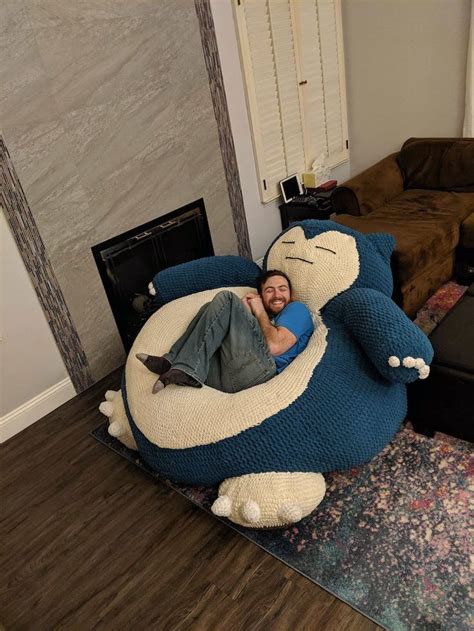 Giant Hand Crocheted Snorlax Bean Bag Is The Perfect Pok Mon For