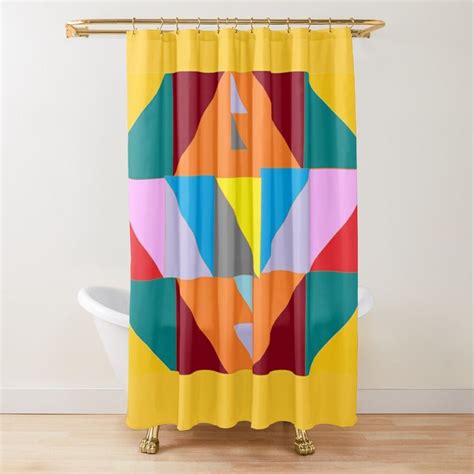 Multi Color Abstract Design Shower Curtain For Sale By