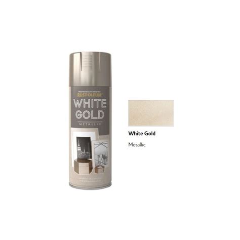 Rust Oleum Metallic Finish Spray Paint 400ml White Gold AE0535400UK