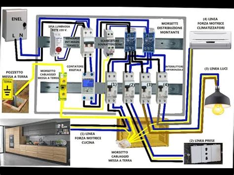 CABLAGGIO QUADRO ELETTRICO 23O VOLT A NORMA YouTube