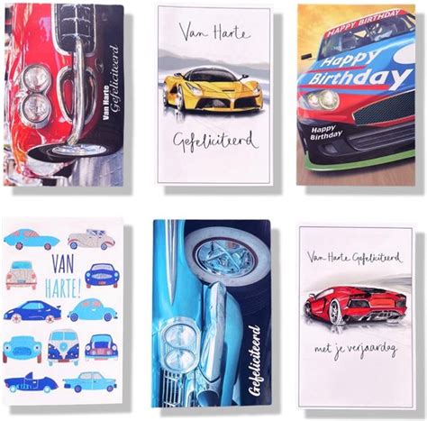 Cards Crafts Auto Verjaardag Wenskaarten X Cm Gevouwen