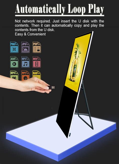 Ultra Portable Lcd Screen Multi Posters Advertising Digital Signage