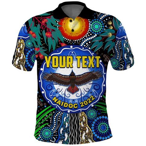 AIO Pride Custom Text Number NAIDOC 2022 Polo Shirt Get Up Stand Up