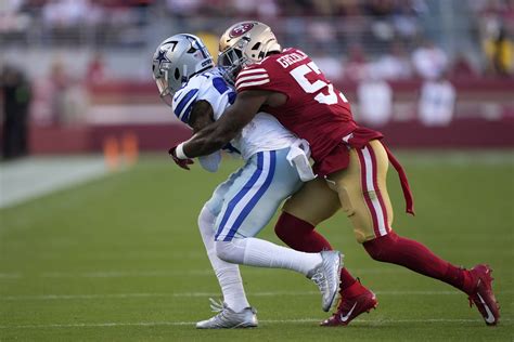 49ers Injury Report Dre Greenlaw Misses Practice With Hamstring Injury