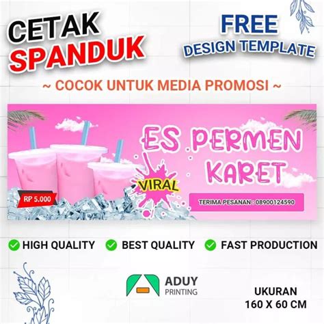 Spanduk Banner Minuman Keninian Es Permen Karet Viral Ukuran X Cm