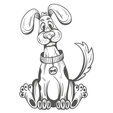 Premium Vector Hand Drawn Dog Outline Illustration