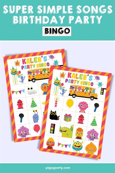 Super Simple Songs Bingo Printable | Super simple songs, Kids party games, Easy party games