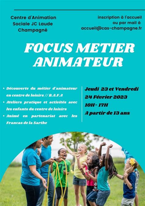 Focus métier Animateur Jeudi 23 et Vendredi 24 Février 2023