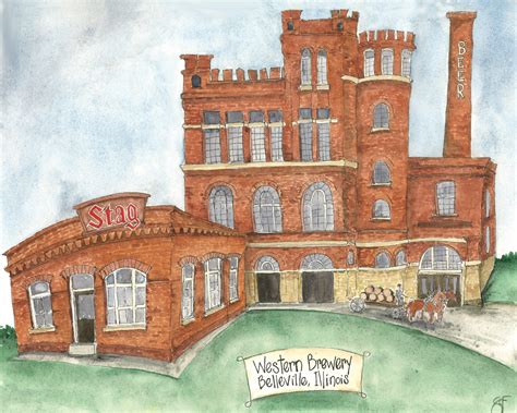 Old Stag Brewery Watercolor Print 8×10 Old House Art Studio