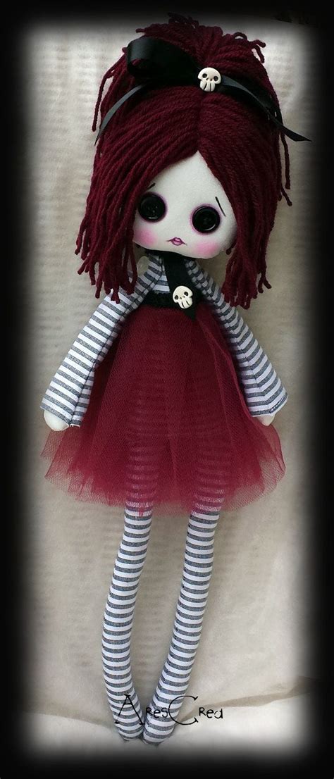 Creepy Cute Doll Opaline Handmade Zombie Goth Cloth Doll With Etsy