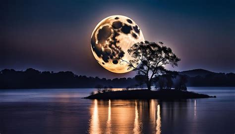 Fascinating and beautiful full moon glowing in the dark | Premium AI ...