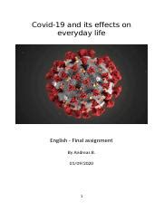 Coronavirus Finale Docx Covid And Its Effects On Everyday Life